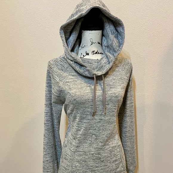 Athleta Cowl Neck Hoodie Sweatshirt Yoga Pullover Top Shirt Sweater Thumbholes - Picture 2 of 9